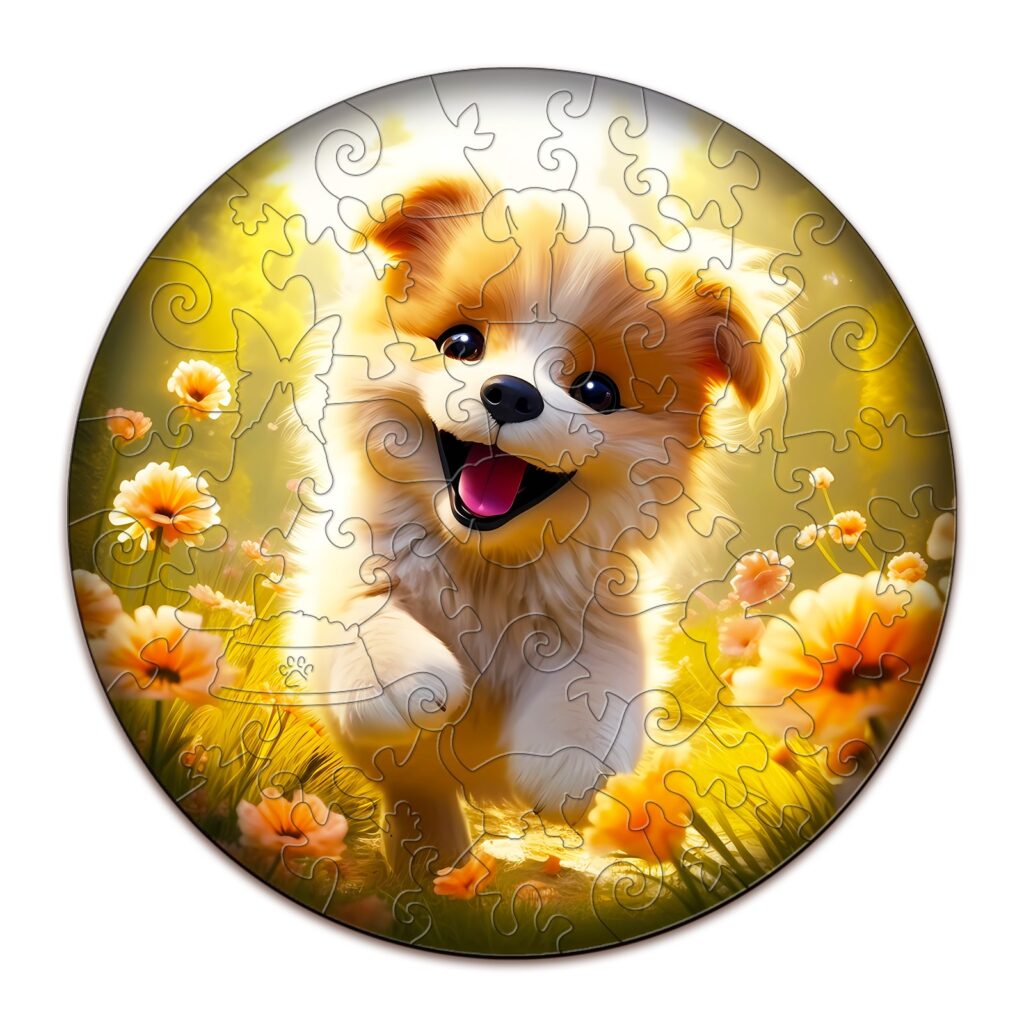 Children Wooden Jigsaw Puzzle-Cute Puppy 66cfc43364e85