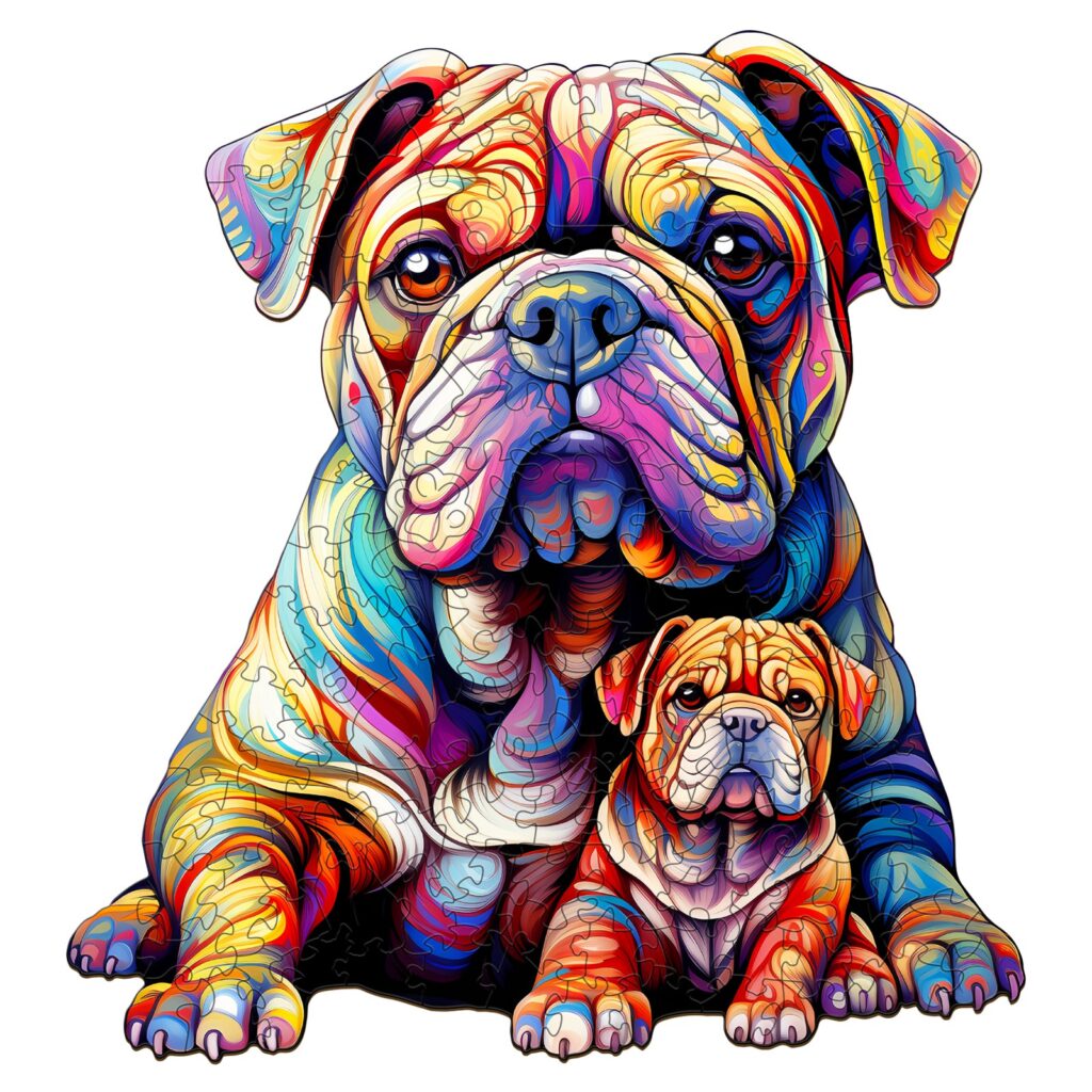 Wooden Jigsaw Puzzle – Bulldog Family 2 66cf45a826d6b