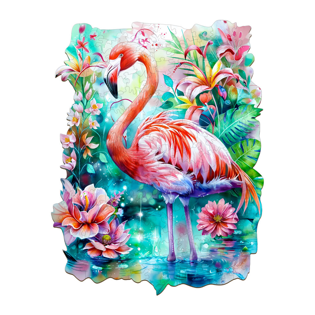 Wooden Jigsaw Puzzle – Elegant Flamingo 66d0b6b82f351