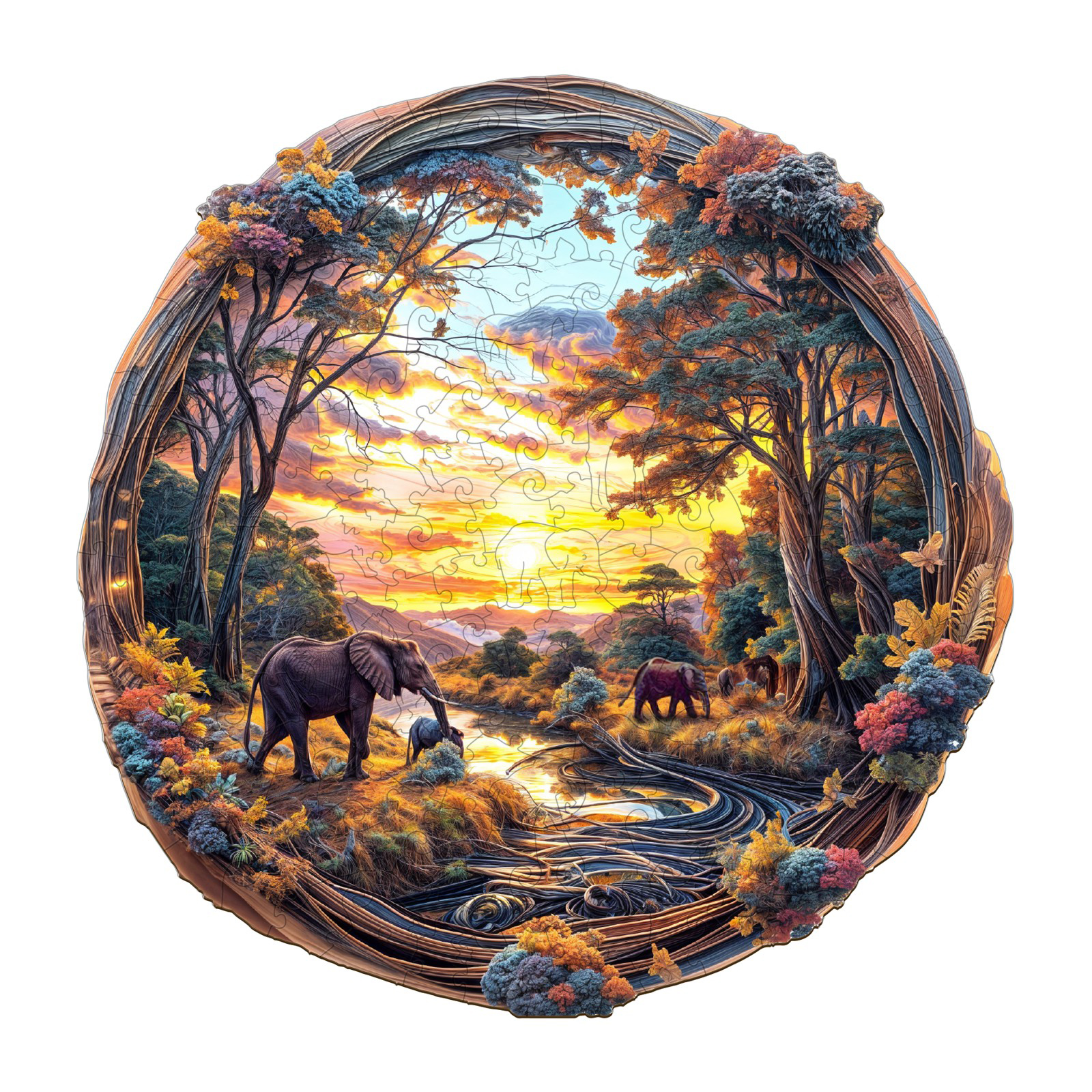 Read more about the article Wooden Jigsaw Puzzle-Elephant at Sunset 66d1de2282925