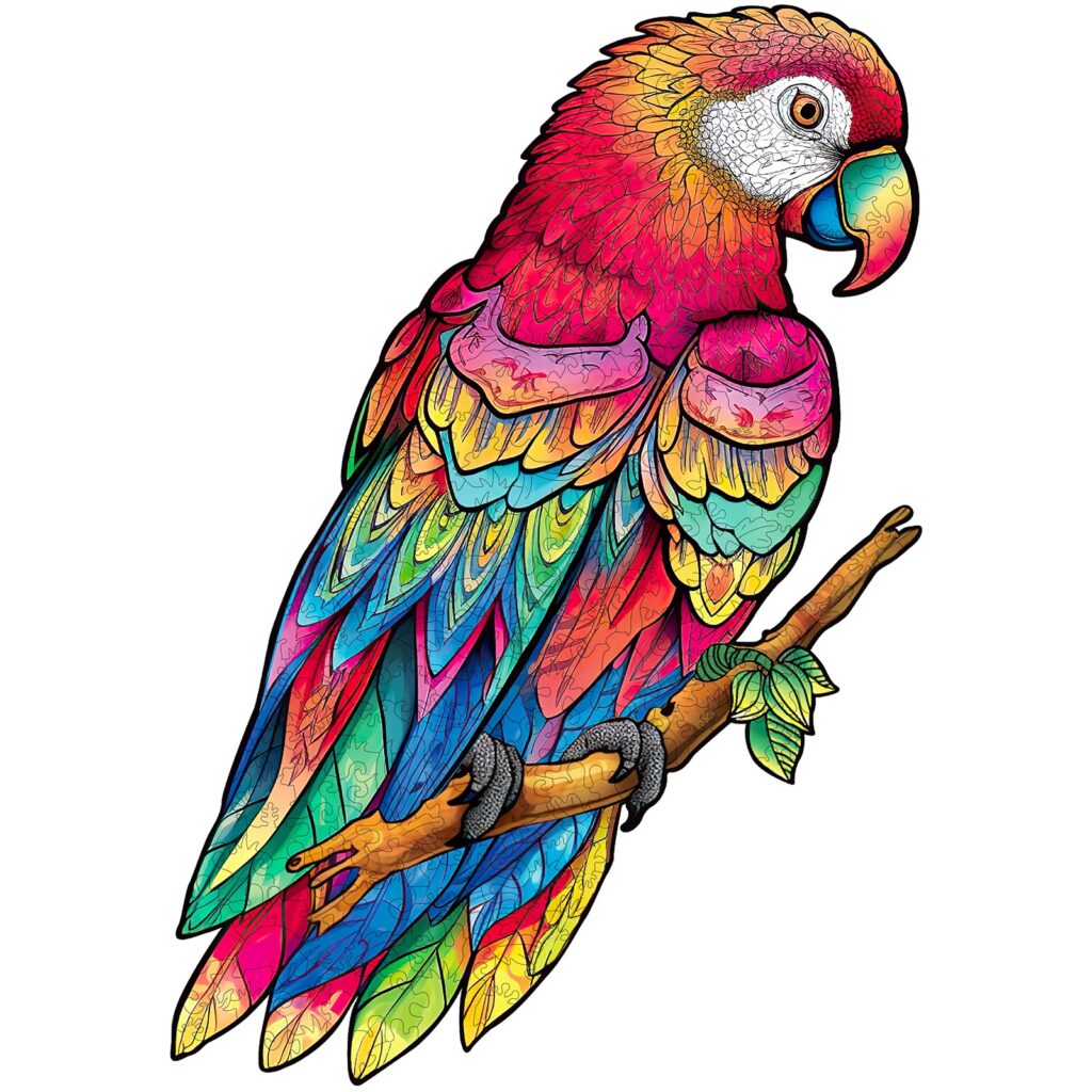 Wooden Jigsaw Puzzle-Lovely Parrot 66cfe3c9a7f13