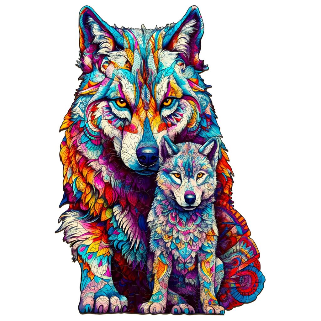 Wooden Jigsaw Puzzle-WOLF FAMILY 66d00e1813085