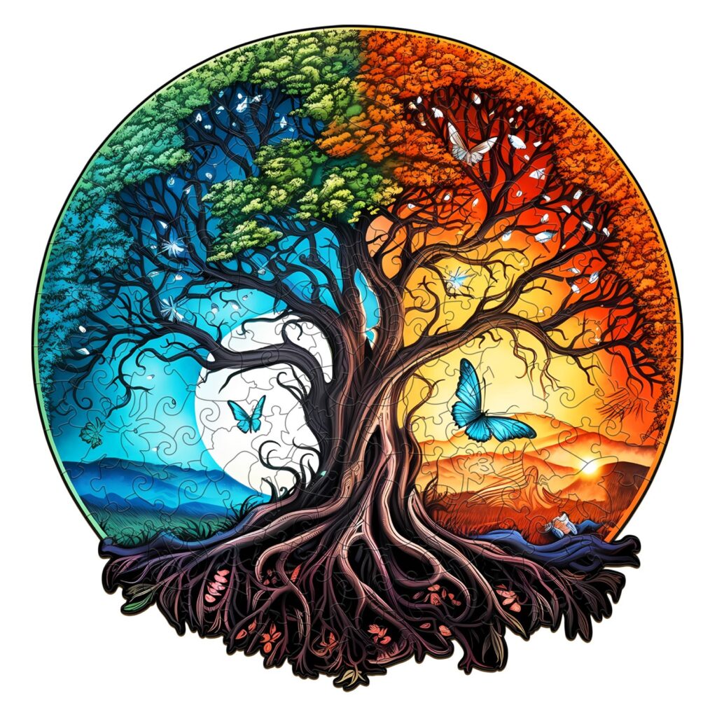 Wooden Jigsaw Puzzle- YIN YANG TREE OF LIFE-5 66d0cc1670d2a