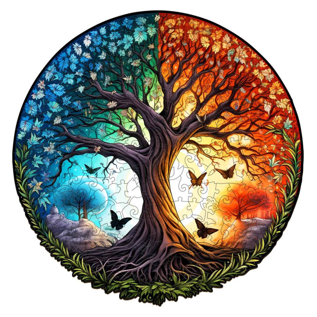 Wooden Jigsaw Puzzle-YIN YANG TREE OF LIFE-8 66d0d6595c9b2