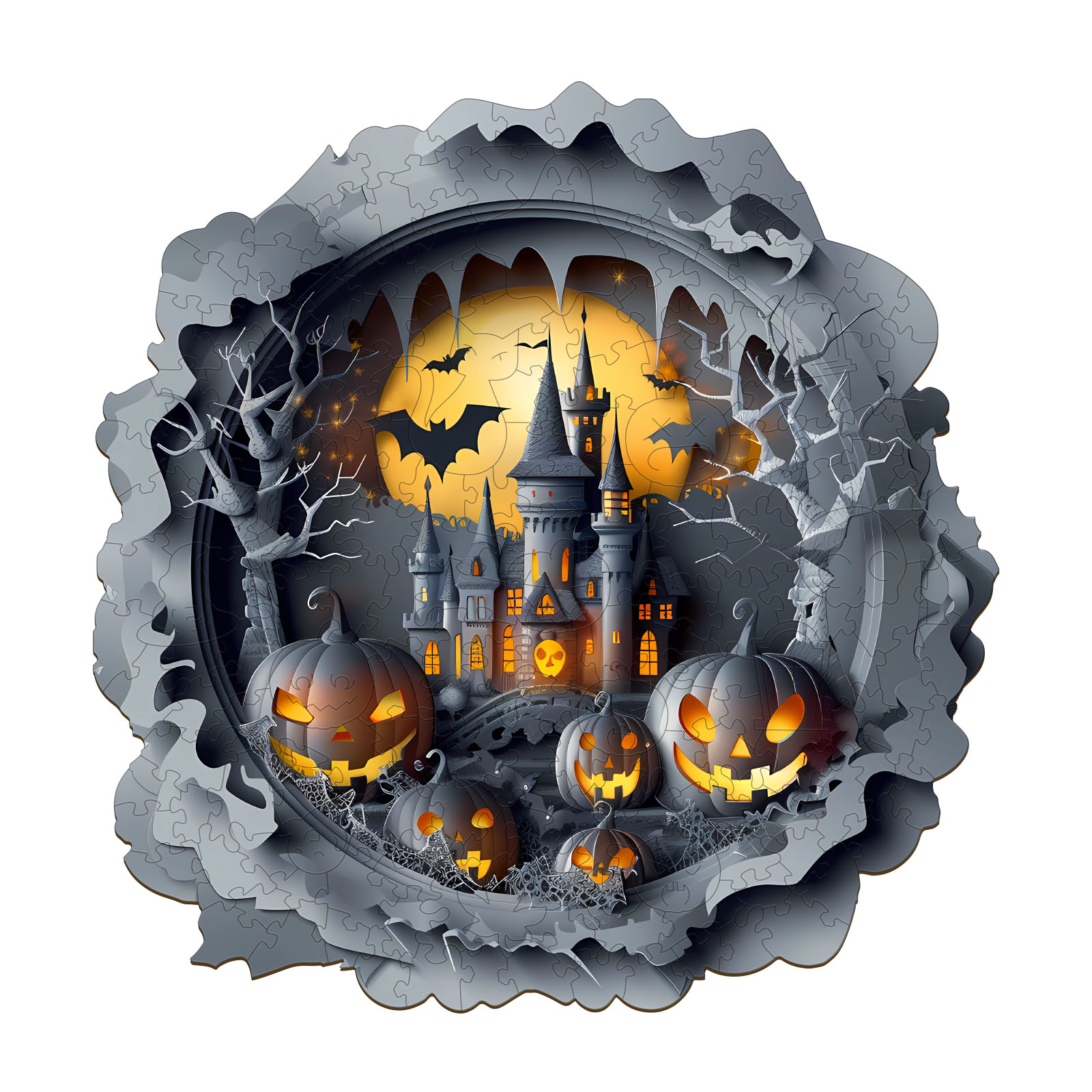 You are currently viewing Wooden Jigsaw Puzzle-3D Halloween Castle 66ddd7ba86602