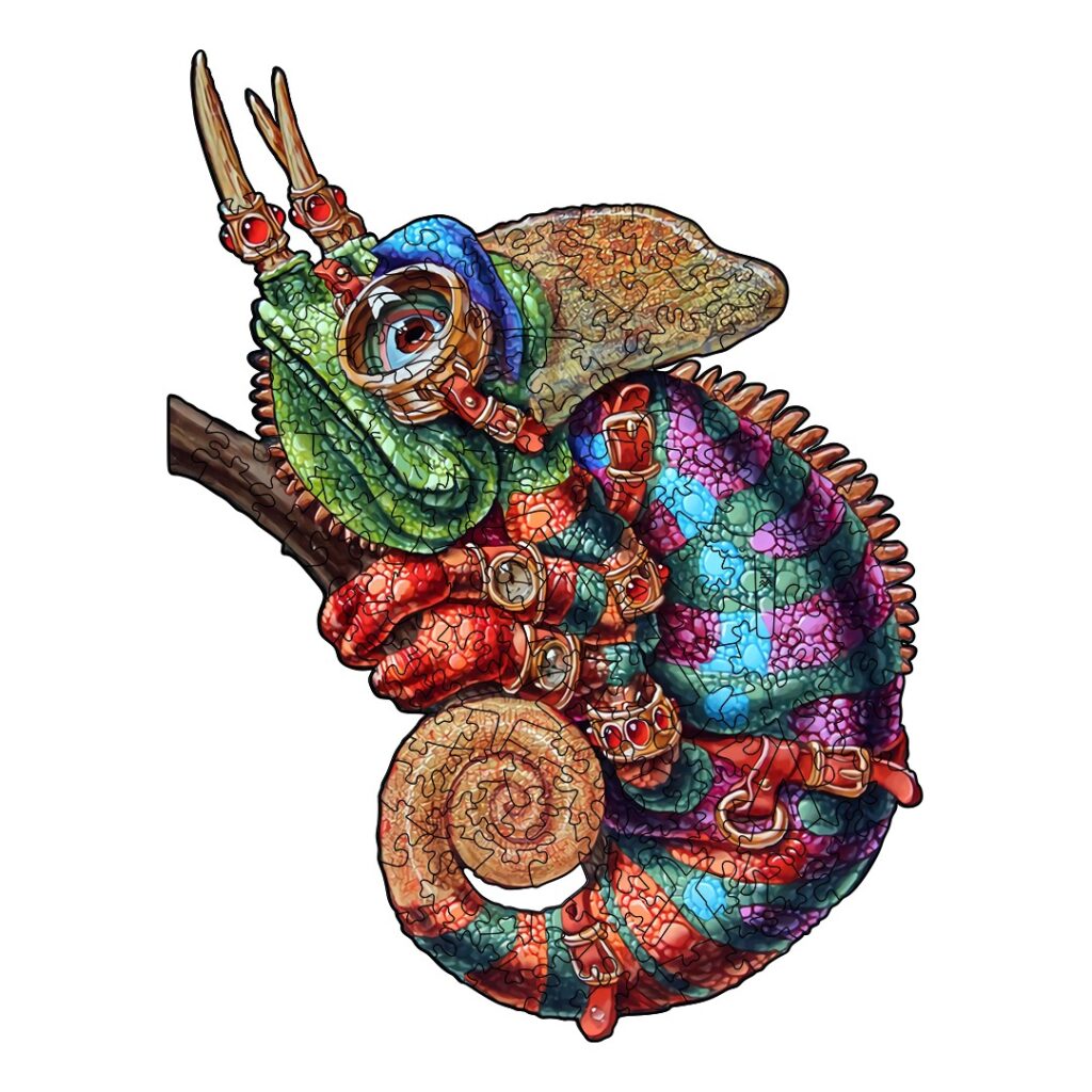 Wooden Jigsaw Puzzle- ADVENTUROUS CHAMELEON 66e5815fce947