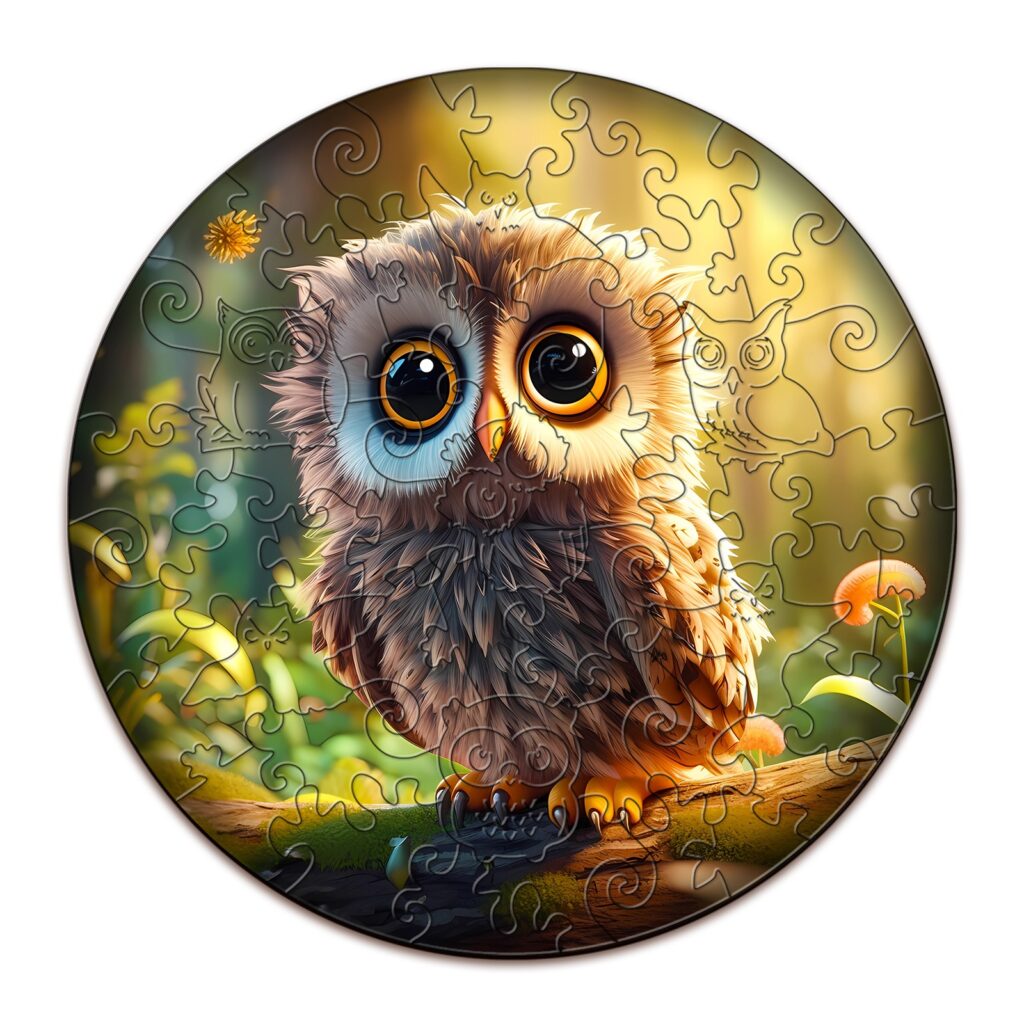 Children Wooden Jigsaw Puzzle-Cute Owl 66da96734bcd5