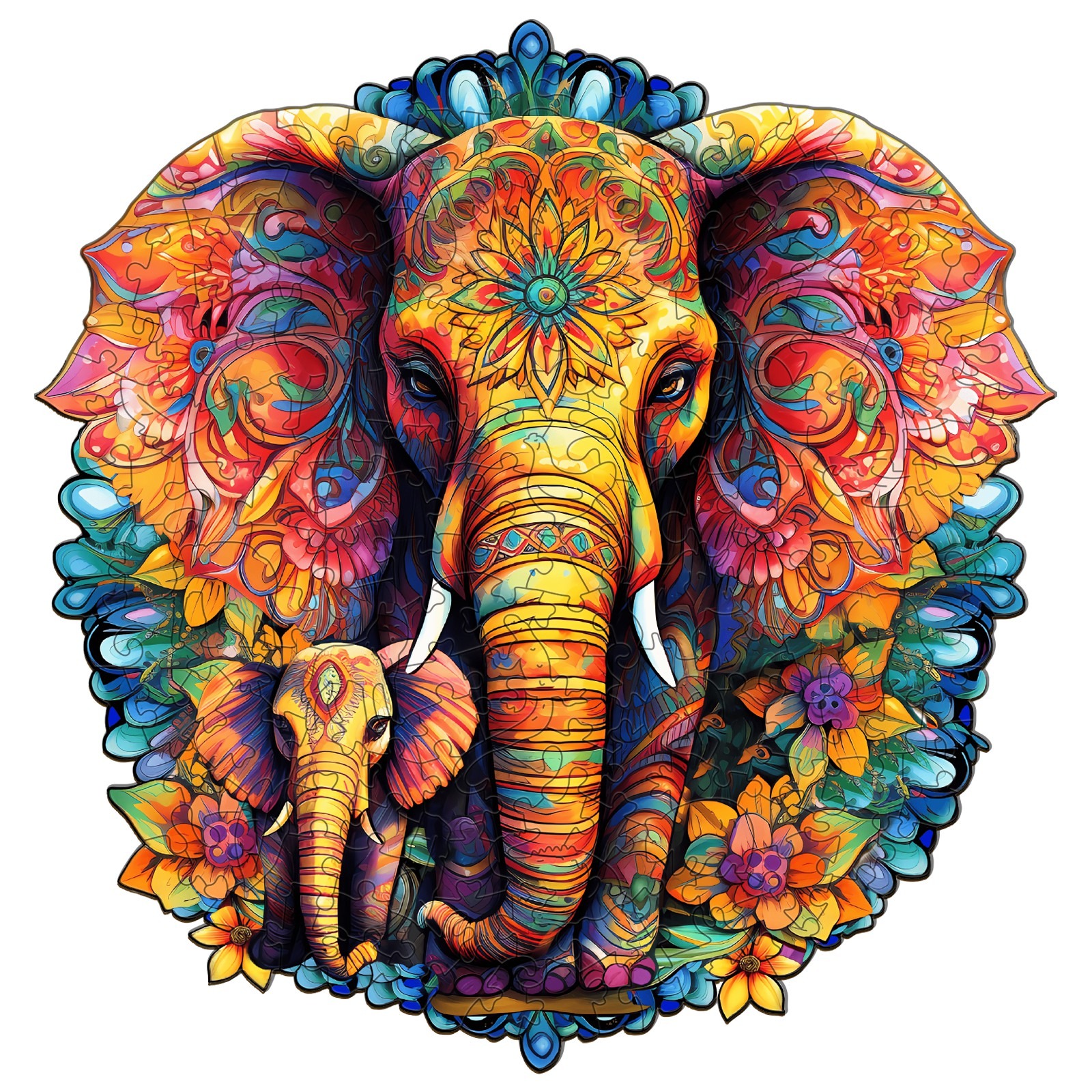 You are currently viewing Wooden Jigsaw Puzzle-Mandala Elephant Family 66e673fd0c921