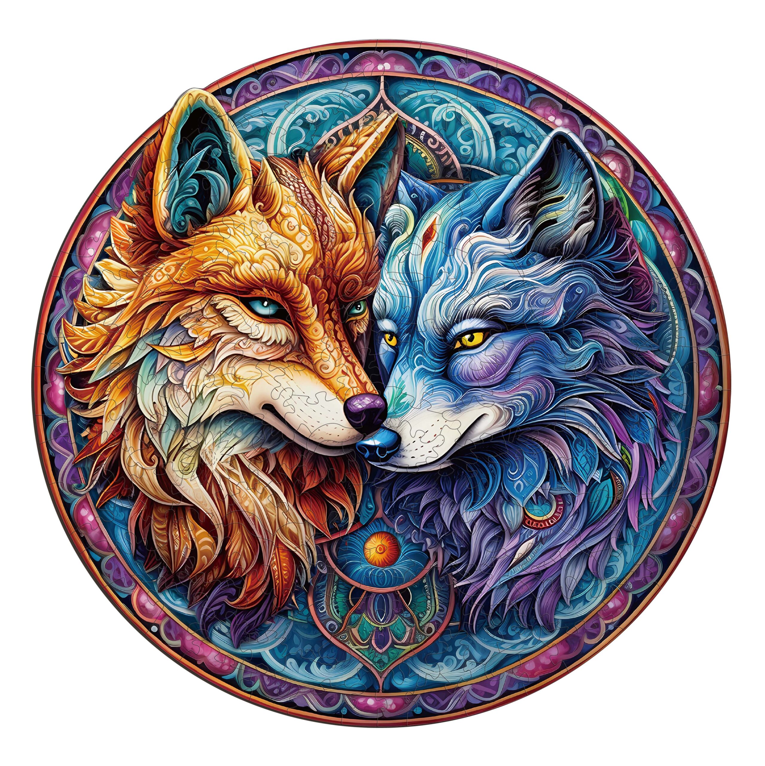 You are currently viewing Wooden Jigsaw Puzzle-MANDALA YIN YANG WOLF 2 66ed6a54bd574