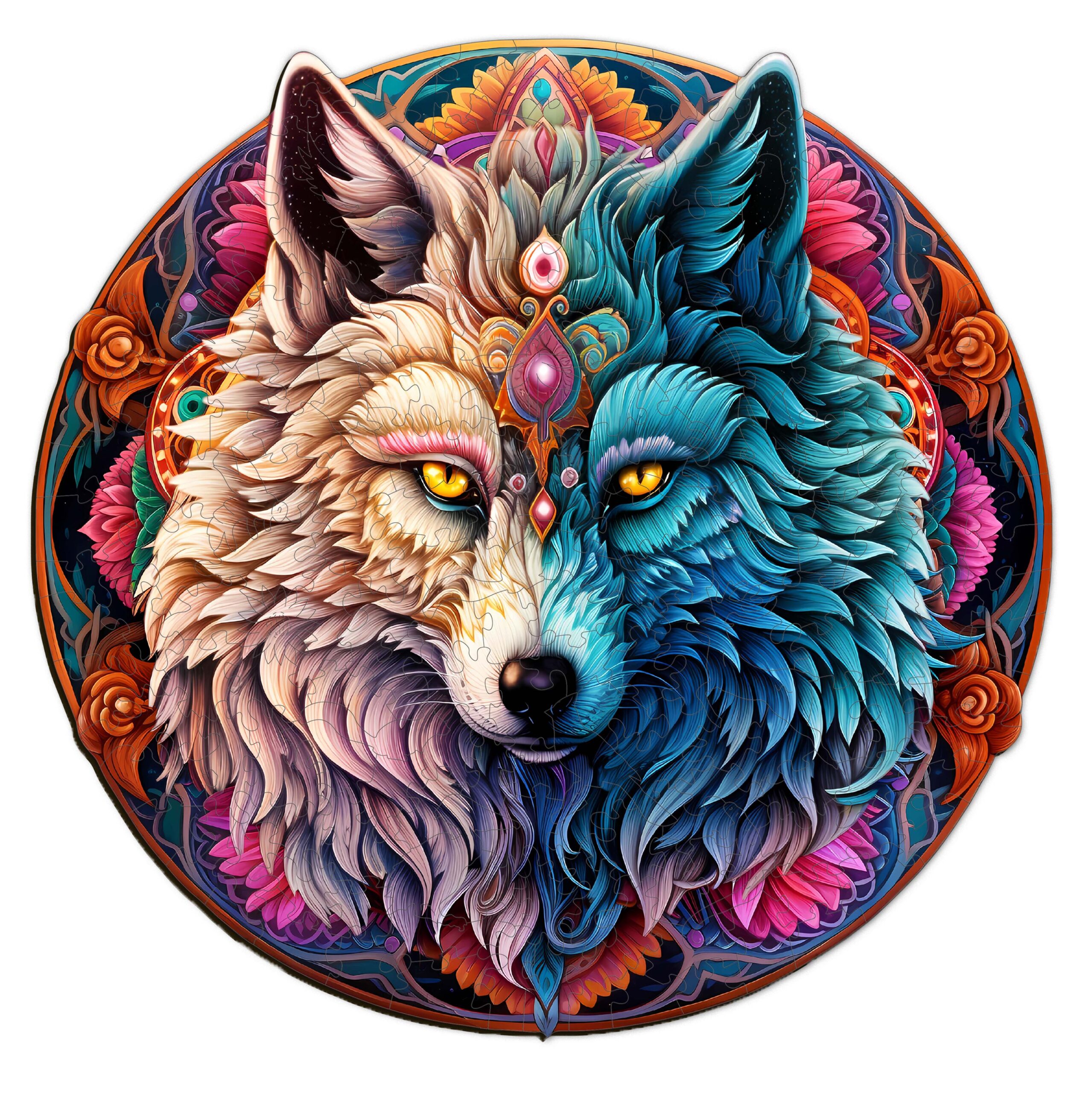 You are currently viewing Wooden Jigsaw Puzzle-MANDALA YIN YANG WOLF 66e197775e225