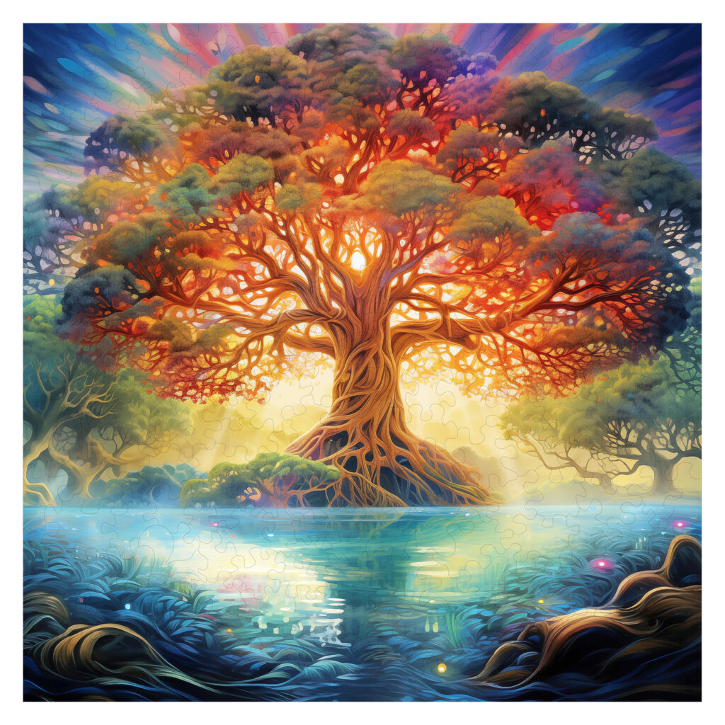 Wooden Jigsaw Puzzle – Twilight Divine Tree 66dad5bc0bab4