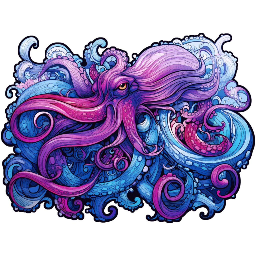 Wooden Jigsaw Puzzle-Sea Octopus 66dbdd6748076