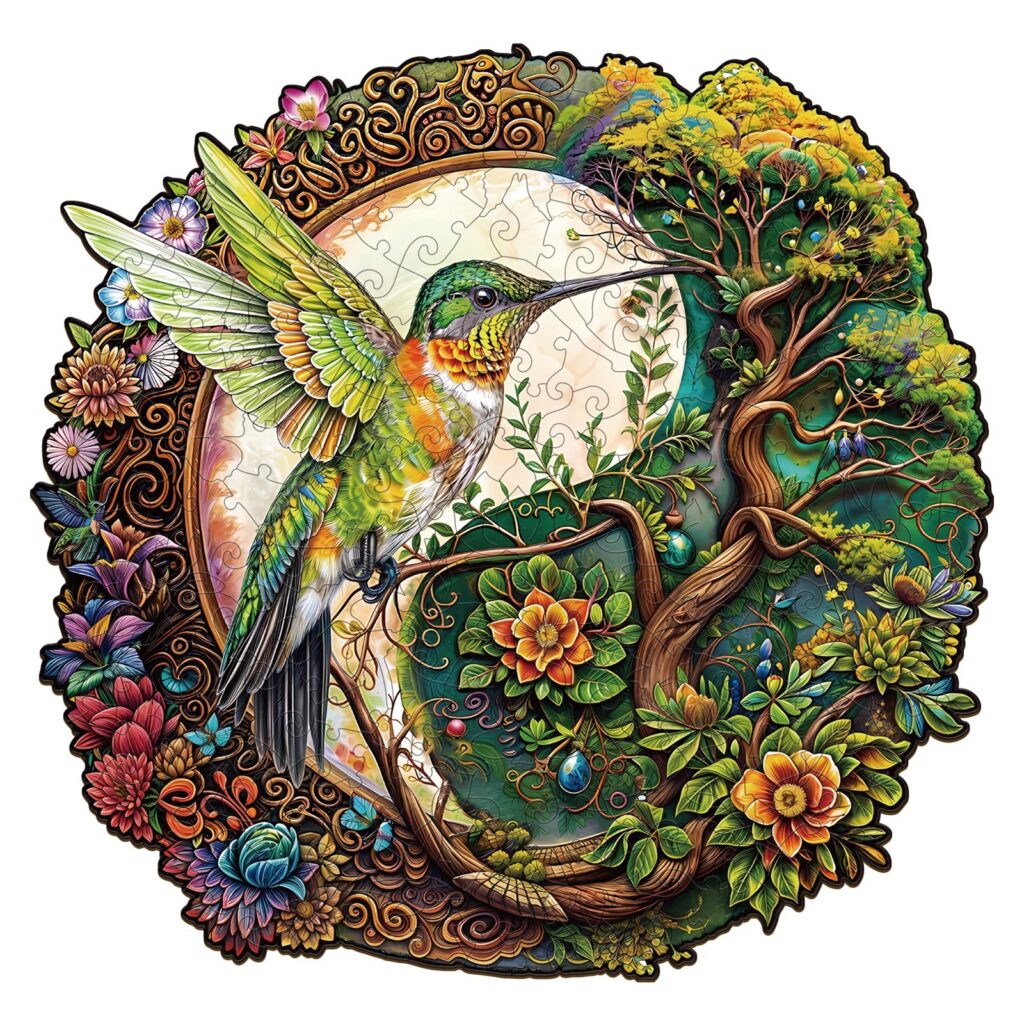 Wooden Jigsaw Puzzle-Yin Yang Hummingbird 66db34af1c92c